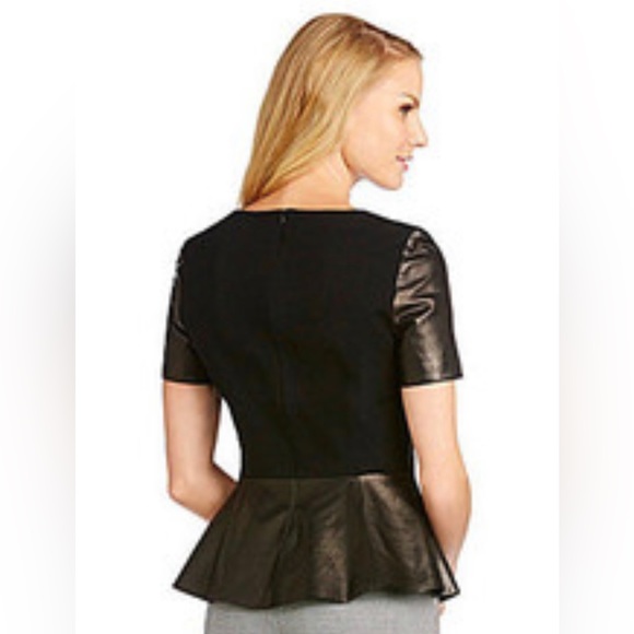 Antonio Melani Leather Blouse w/ Zipper Closure, Size Medium - Picture 7 of 7